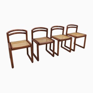 Bentwood Chairs with Viennese Braid Seats, 1970s, Set of 4
