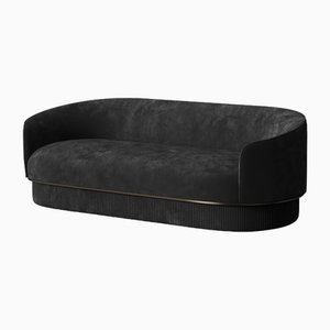 Modernes Gentle Sofa aus schwarzem Samt und bronzefarbenem Metall von Javier Gomez