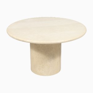 Round Coffee Table in Travertine, Italy, 1970s