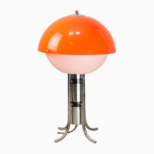Mesa hongo era espacial vintage de vidrio acrílico naranja