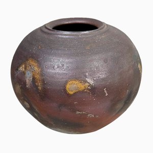 Bizen-Yaki Tsubo Vase aus Steingut, Japan, 1920er