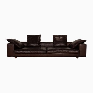 Vier-Sitzer Sofa aus braunem Leder