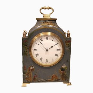 Small Blue Chinoiserie Mantel Clock, 1920s