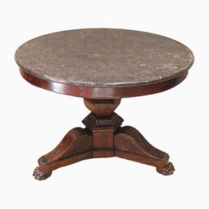 French Mahogany Centre Table with Marble Top