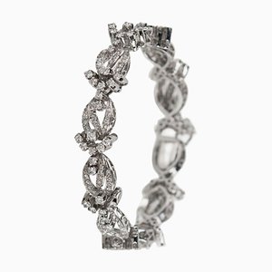 Bracelet en Or blanc avec Liens Fleur de Diamants, 2000s