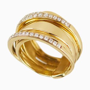 Goldener Ring mit Diamanten, 2000er