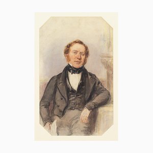 Alfred Edward Chalon RA, Portrait of a Gentleman, Watercolor