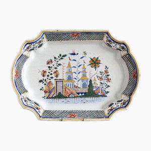 Plato Chinoiserie grande de Rouen Faience