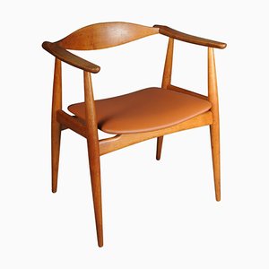 CH-35 Armchair in Teak and Leather by Hans J. Wegner, 1890s