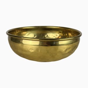 Vintage Italian Pounded Brass Bowl, 1960s