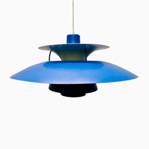 Danish Blue PH5 Hanging Lamp by Poul Henningsen for Louis Poulsen, 1950s