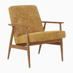 Fox Lounge Chair in Mustard Fabric and Dark Wood, 2023