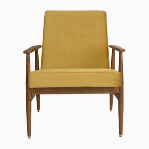 Fox Lounge Chair in Mustard Velvet and Dark Wood, 2023