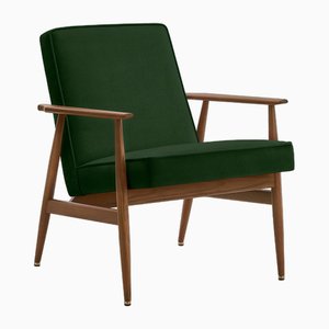 Fox Lounge Chair Velvet Bottle Green Dark Wood, 2023
