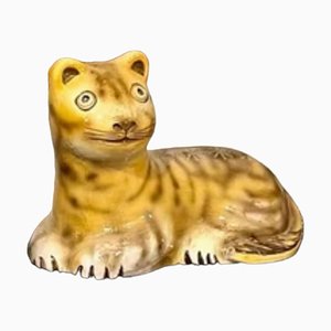 Spanische Mid-Century Tiger Figur aus Porzellan von Triana Sevilla