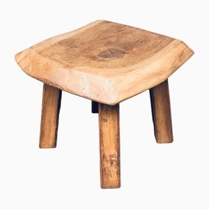 Wabi Sabi Style Oak Side Table, 1960s