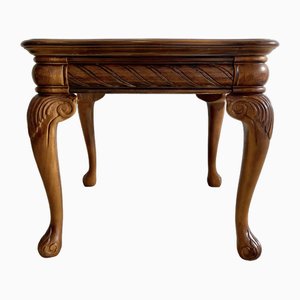 Large Wooden Side Table with Cabriole Legs