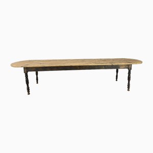 Grande Table de Ferme Antique en Pin, 1890s