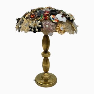 Lampada da tavolo in vetro di Murano e bigiotteria vintage, anni '60