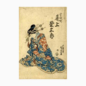 Utagawa Kunisada, l'acteur Onoe Eisaburo, gravure sur bois, années 1830