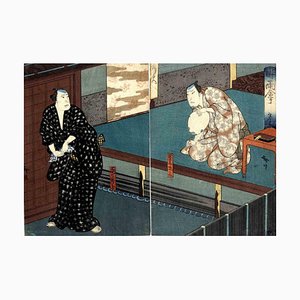 Utagawa Hirosada, Mimasu Daigoro IV, Grabado en madera, 1850