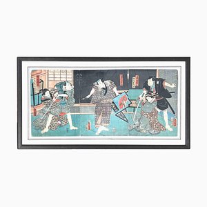 Utagawa Kunisada, Scena Kabuki, Xilografia, 1850s