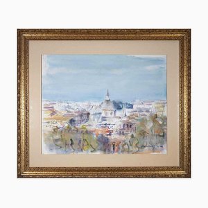 Alfonso Avanessian, Vista de Roma, óleo sobre lienzo, años 90, Enmarcado
