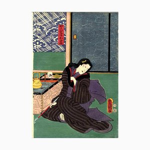 Utagawa Kunisada, The Geisha Otomi, grabado en madera, década de 1860