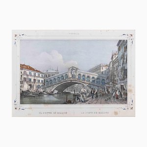 Giuseppe Kier, El puente de Rialto, Litografía, siglo XIX