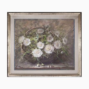 Maurizio Massi, Flowers Basket, Oil on Canvas, 1990s