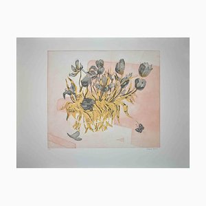 Ferdinand Oscar Finne, Flowers, Lithograph, 1960