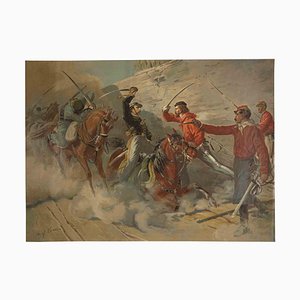 D'Après Quinto Cenni, Soldats Garibaldiniens, Lithographie, 19ème Siècle