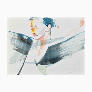 Anastasia Kurakina, The Flight of David, Watercolor, 2018