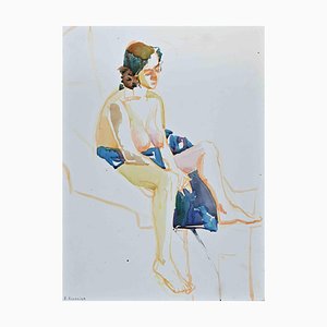 Anastasia Kurakina, Woman's Nude, Watercolor, 2018