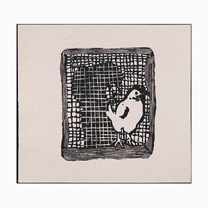 Mino Maccari, La Poule, Linogravure, 1951