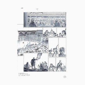 Vincenzo Bizzarri, Streikposten in Versailles, Comic Illustration, 2019