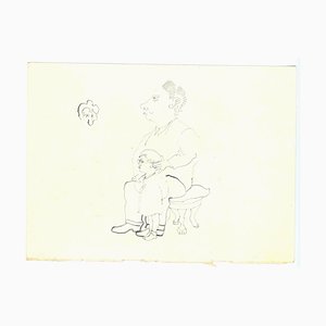 Mino Maccari, L'autorità della paternità, Disegno a china, anni '50