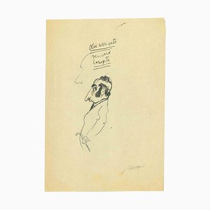 Mino Maccari, The Gentleman, lnk Drawing, 1950s