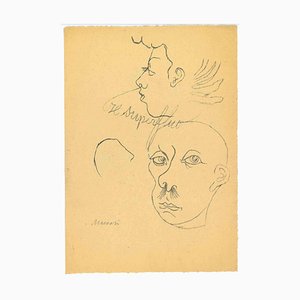 Mino Maccari, Die Porträts, Zeichnung, 1950er