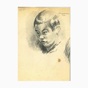 Mino Maccari, El retrato de un niño, Dibujo a lápiz, años 50