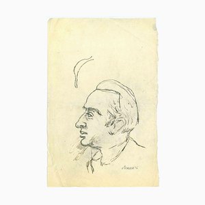 Mino Maccari, The Profile, Pen Drawing, 1950s