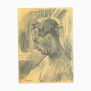 Mino Maccari, Das Profil, Bleistiftzeichnung, 1950er
