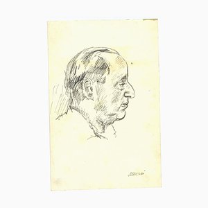 Mino Maccari, The Profile, Dessin à la Plume, 1950s