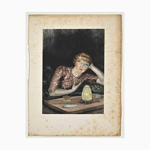 Édouard Chimot, Portrait de Femme, Lithographie, Début du 20e Siècle