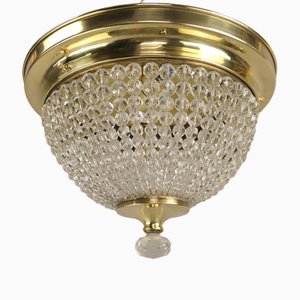 Deckenlampe aus geschliffenen Glaskugeln, Frankreich, 1950er