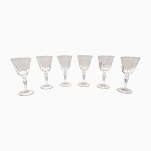 Bicchieri da champagne postmoderni in cristallo baccarat, Francia, anni '60, set di 5