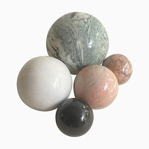 Marble Decorative Balls, France, 1970s, Set of 5
