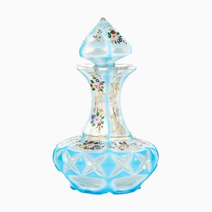 Bottiglia in opalino blu smaltato, XIX secolo