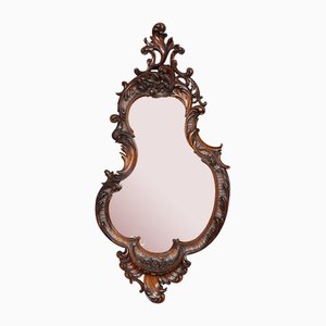 Espejo de pared de caoba renacentista rococó