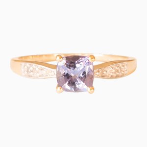Vintage Ring in 10k Yellow and White Gold with Tanzanite and Diamonds, 2006